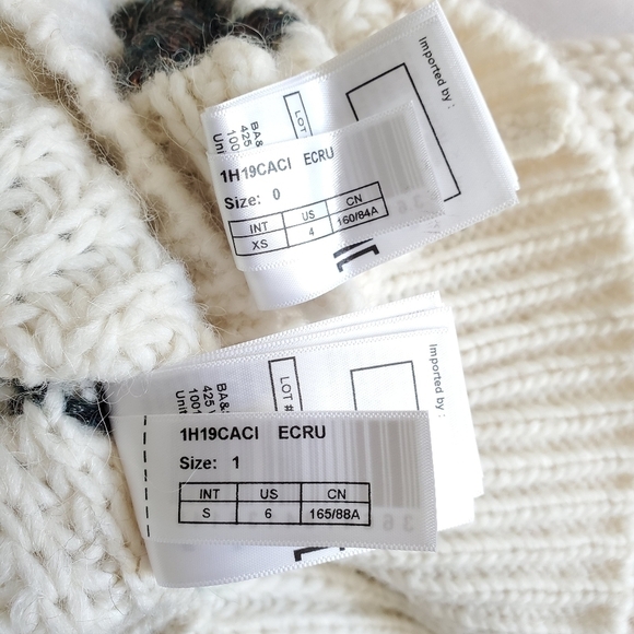BA&SH Cacilie Metallic Intarsia-Knit Alpaca/Wool Ivory Sweater New Size 0/XS - Picture 16 of 16